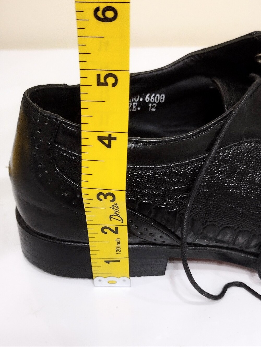 Antonio Cerrelli Sz 12 Men's Black Wingtip Derby Dress Shoes - Classic Lace-Up - Picture 11 of 16